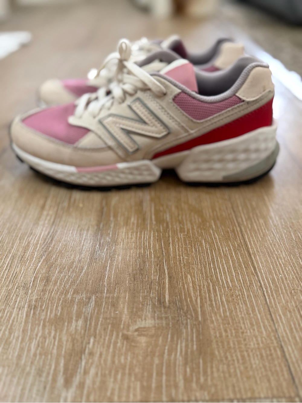 New Balance x Figs  Women's Beige & Pink Retro Run Sneakers - Picture 8 of 10
